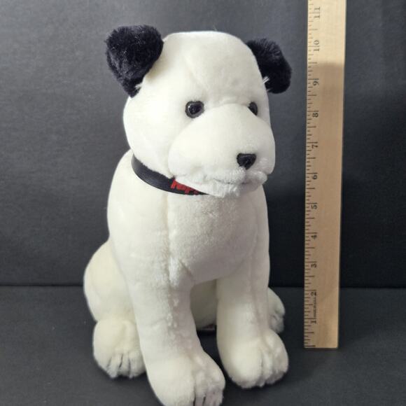 Vintage Dakin RCA Dog Plush Nipper White Black Puppy Stuffed Animal Toy 11" 1992 - Picture 8 of 11